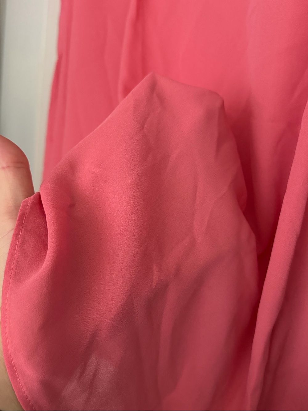 Set of 2-Chaus V-Neck Flutter Sleeve Blouse in Coral and Teal - Picture 5 of 9